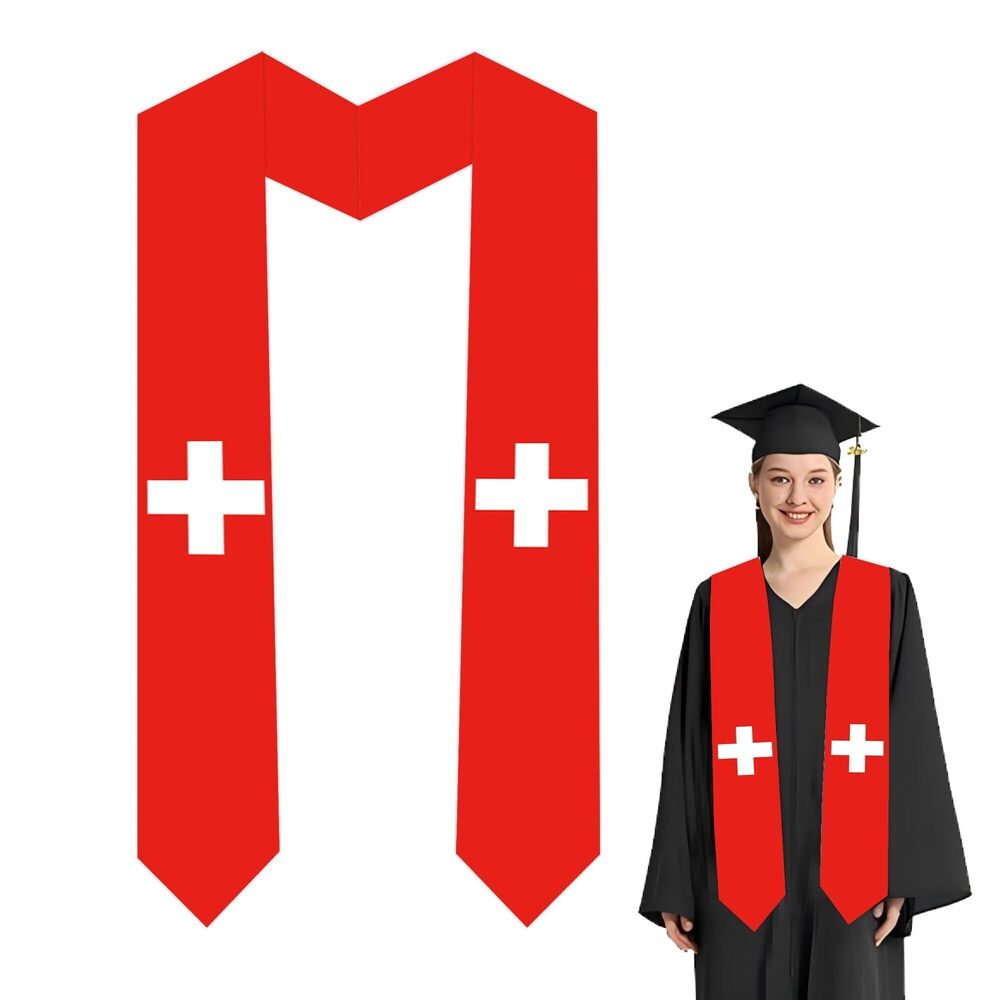 7573 National Flag Graduation Stole Embroidery Sash for Study Aboard